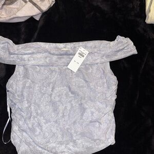Hollister Light Blue Paisley Crop Top